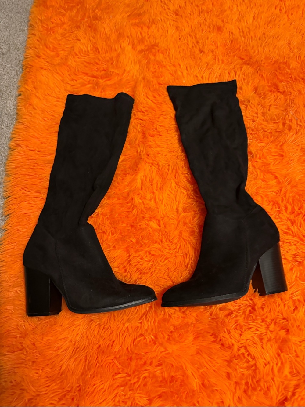Agl Black Suede Mid-Calf Block Heel Boots - Picture 3 of 7